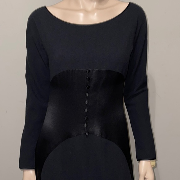 Vintage Donald Deal Long Black Evening Gown 8 - Picture 6 of 16